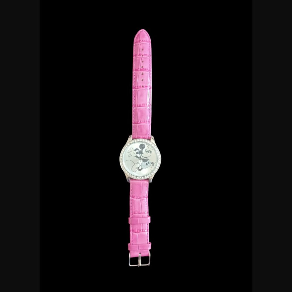 Limited Edition Disney Parkes Mickey Mouse Pink Leather Band Wristwatch 9.5" - Picture 3 of 9
